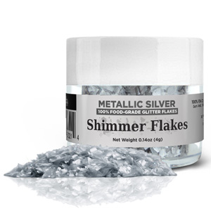 Metallic Silver Shimmer Flakes - 4 Gr.