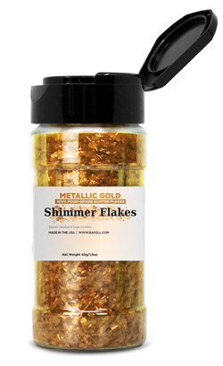 Metallic Gold Shimmer Flakes - 45 Gr