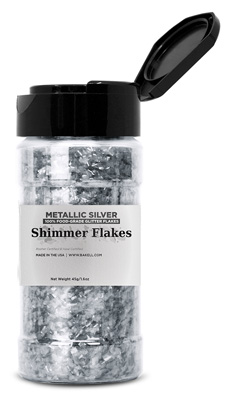 Metallic Silver Shimmer Flakes - 45 Gr.