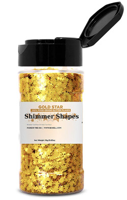 Gold Shimmer Stars - 18 Gr.