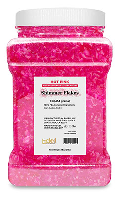 Hot Pink Shimmer Flakes - 1 Lb.
