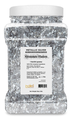 Metallic Silver Shimmer Flakes - 1 Lb.