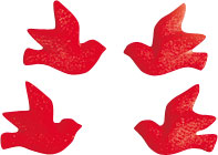 Small Doves-Paired-Red