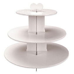 White Foil 3-Tier Cupcake Stand