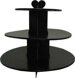 Black Foil 3-Tier Cupcake Stand