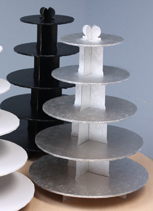 Black Foil 5-Tier Cupcake Stand