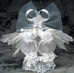Doves & Satin Bells Cake Topper
