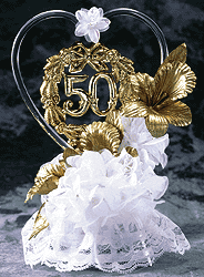 50th Anniversary Glass Heart Topper