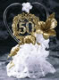 50th Anniversary Glass Heart Topper