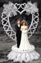 Bride & Groom - Hearts & Flowers Topper