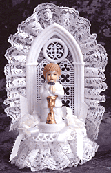 Porcelain Praying Boy W/Altar