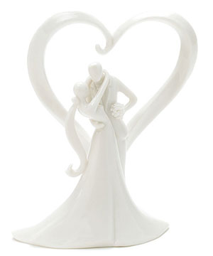 Stylish Embrace Heart Bride & Groom