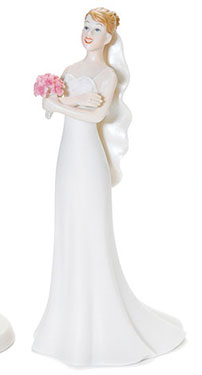 Smiling Bride W/Bouquet Topper