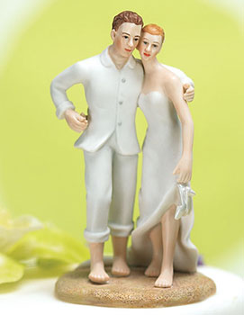 Beach Strolling Bridal Couple