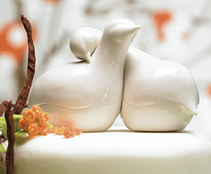 Contemporary Love Birds Centerpiece
