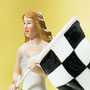 Bride Holding Checkered Racing Flag