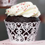 Lace Hearts Cupcake Wrapper- White