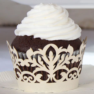 Damask Cupcake Wrapper - Silver