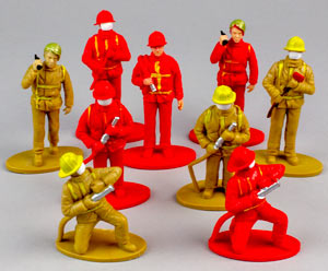Red & Yellow/Gold Firemen Figures