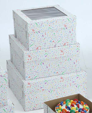 Party Print Cake Boxes - 10