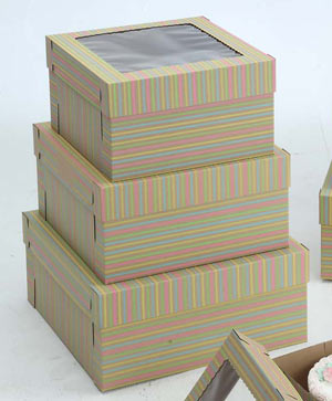 Striped Cake Boxes - 12